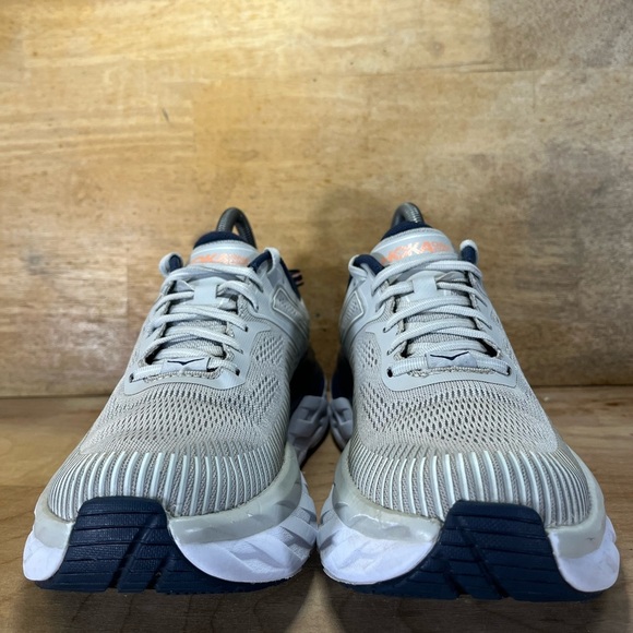 Hoka One One Bondi 7 CUSHIONED Womens Size 7.5 Running Shoes Sneakers Gray Blue - Picture 2 of 12